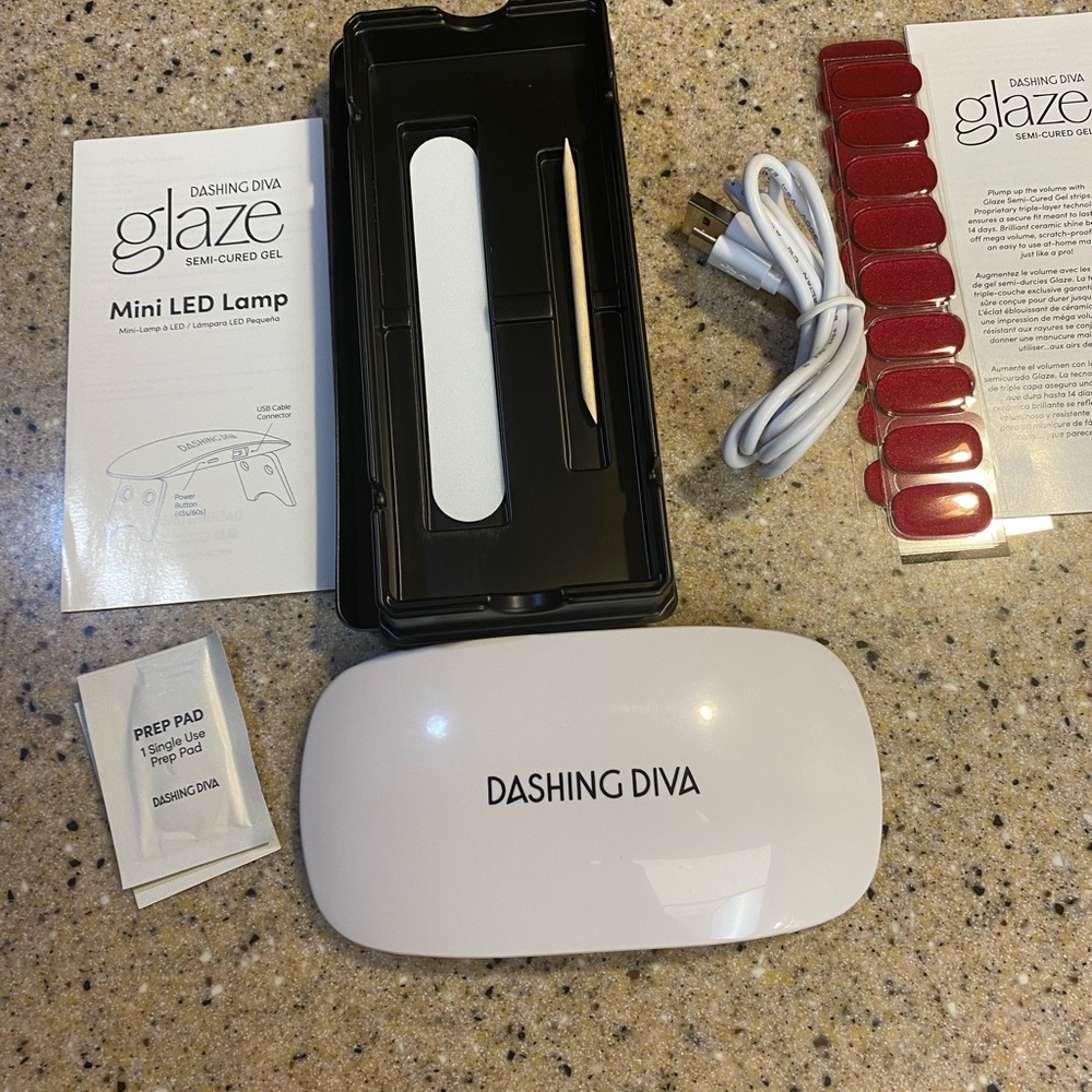 New in box diva glaze semi-cured gel . Applies like a strip hardens to a nail